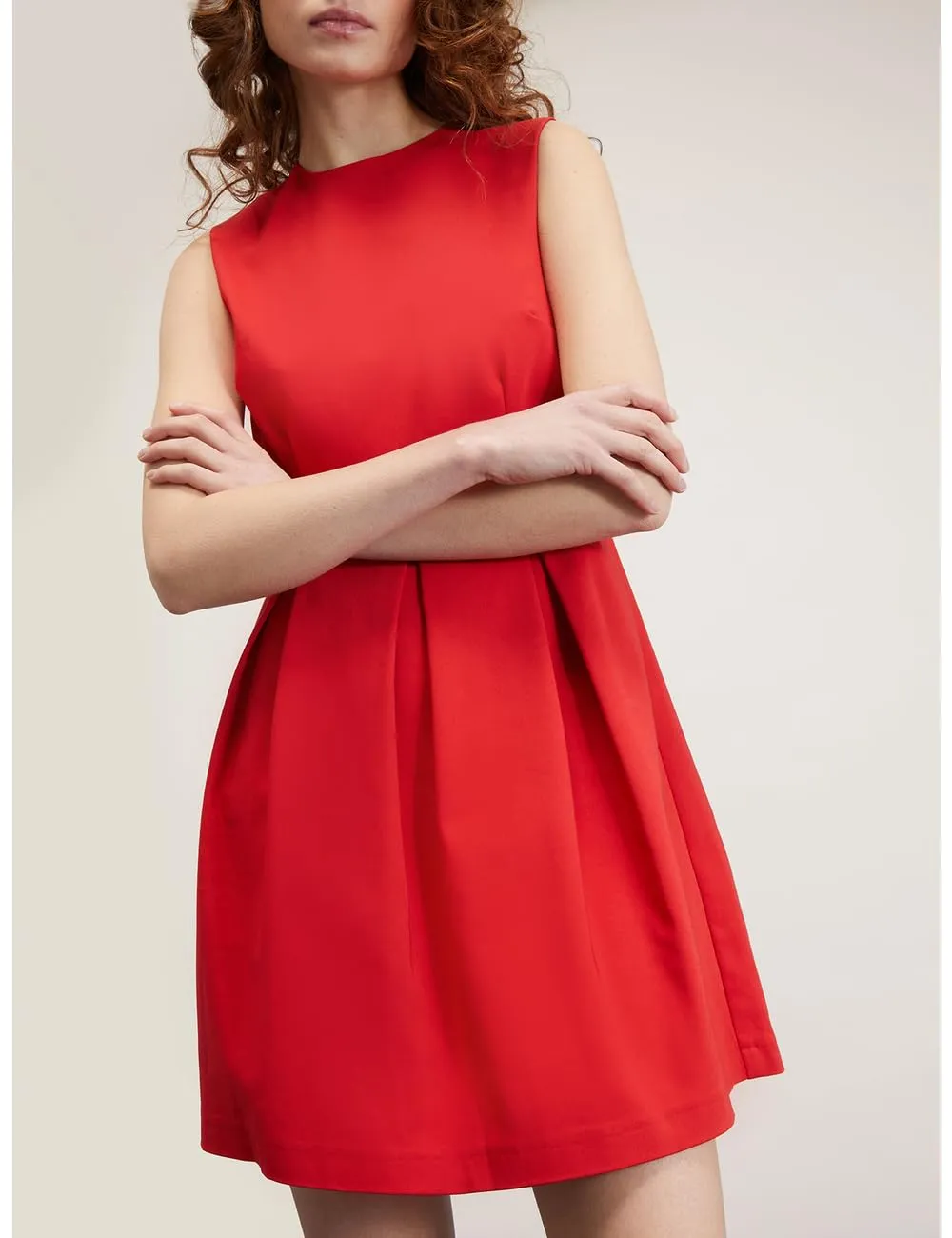 Motivi Kleid kurz mit Faltenrock ärmellos Damen