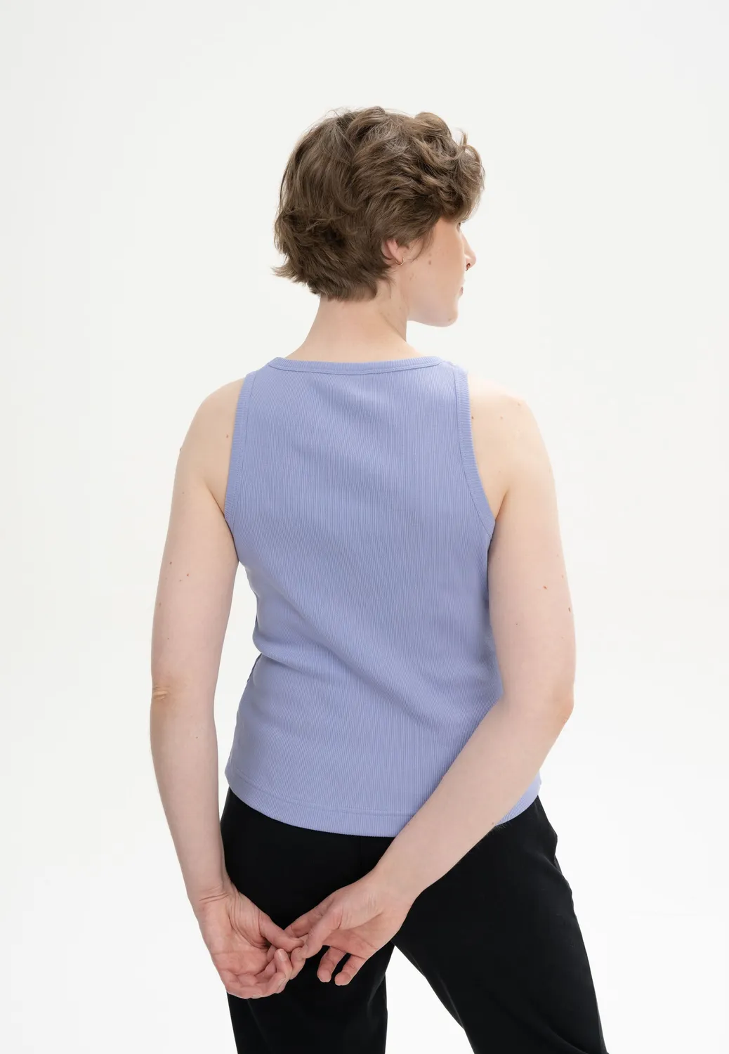 MELA DRISNA Ripp Tanktop schwarz aus Baumwolle