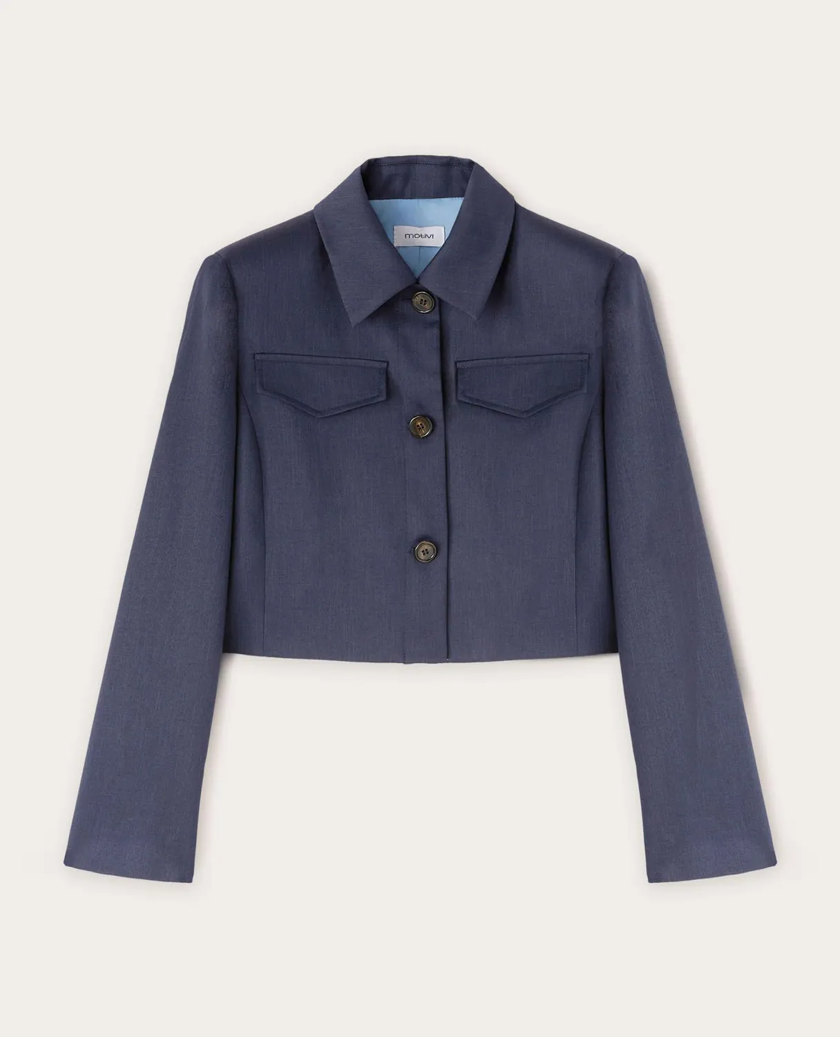 Motivi Cropped-Jacke Patten Canvas Kontrastfutter