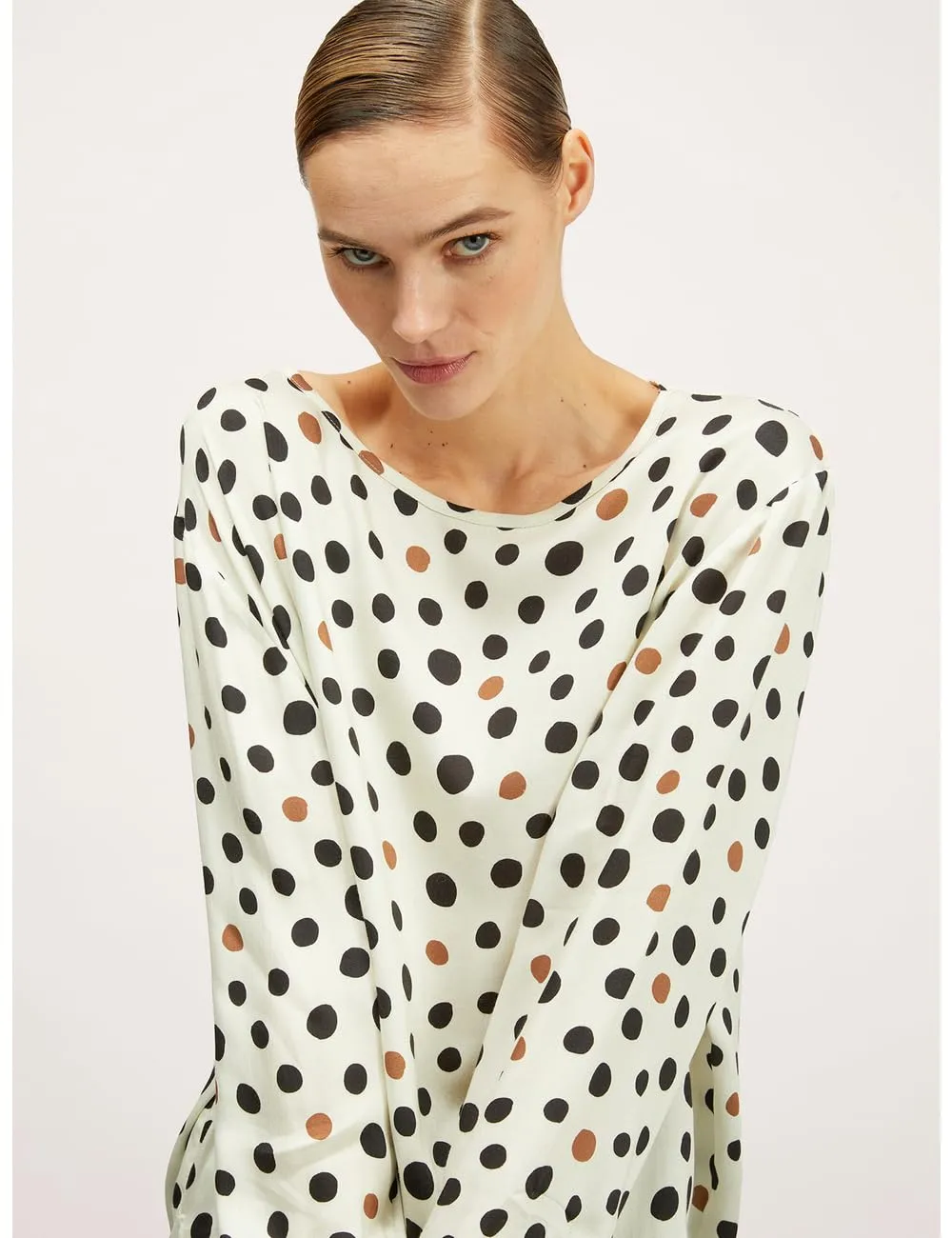 Motivi Bluse Satin Punktmuster Spring Summer 24