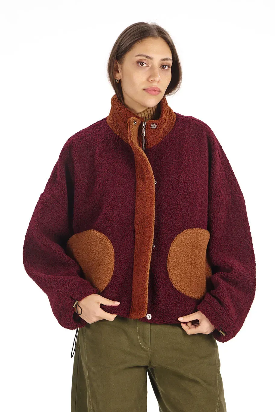 Komodo Lydia Fleecejacke Weinrot Recycling-Fleece