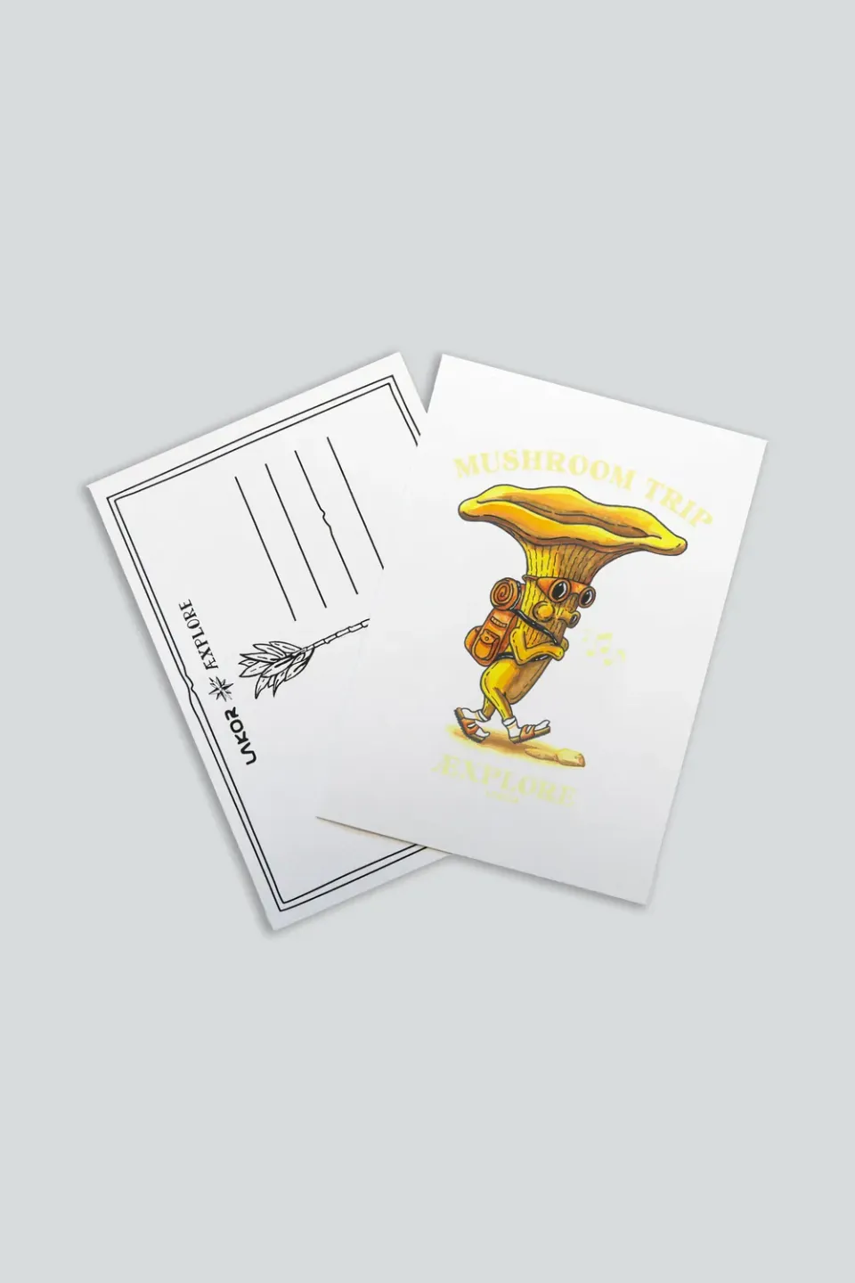 LAKOR Mushroom Trip Postkarte Weiß Pilz Motiv