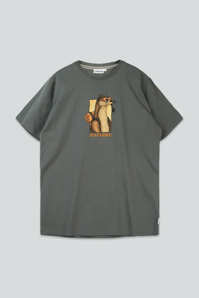 LAKOR Otter Æxplorer T-Shirt Urban Chic Biobaumwolle