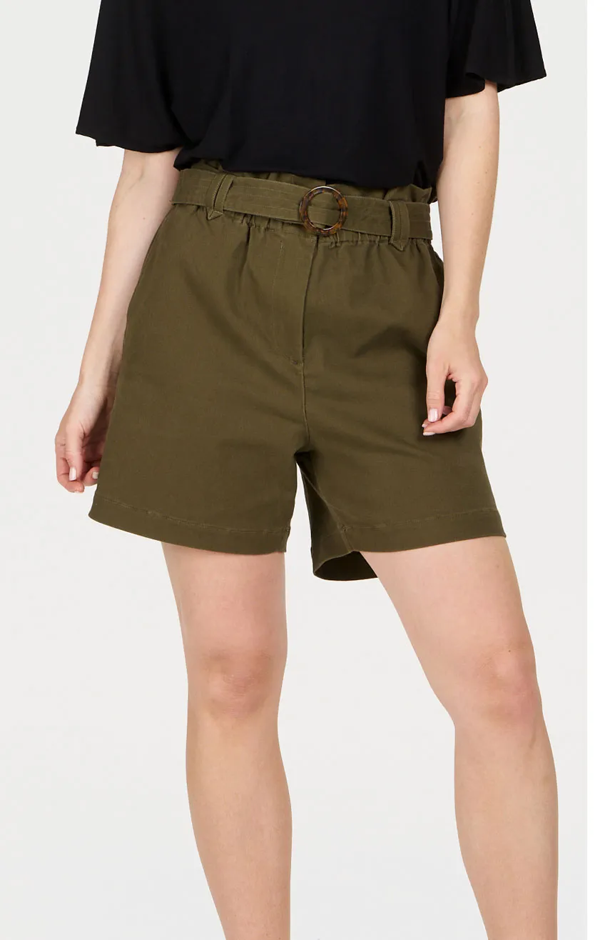 KOMODO AMELIA Shorts Khaki Bio-Baumwolle 36
