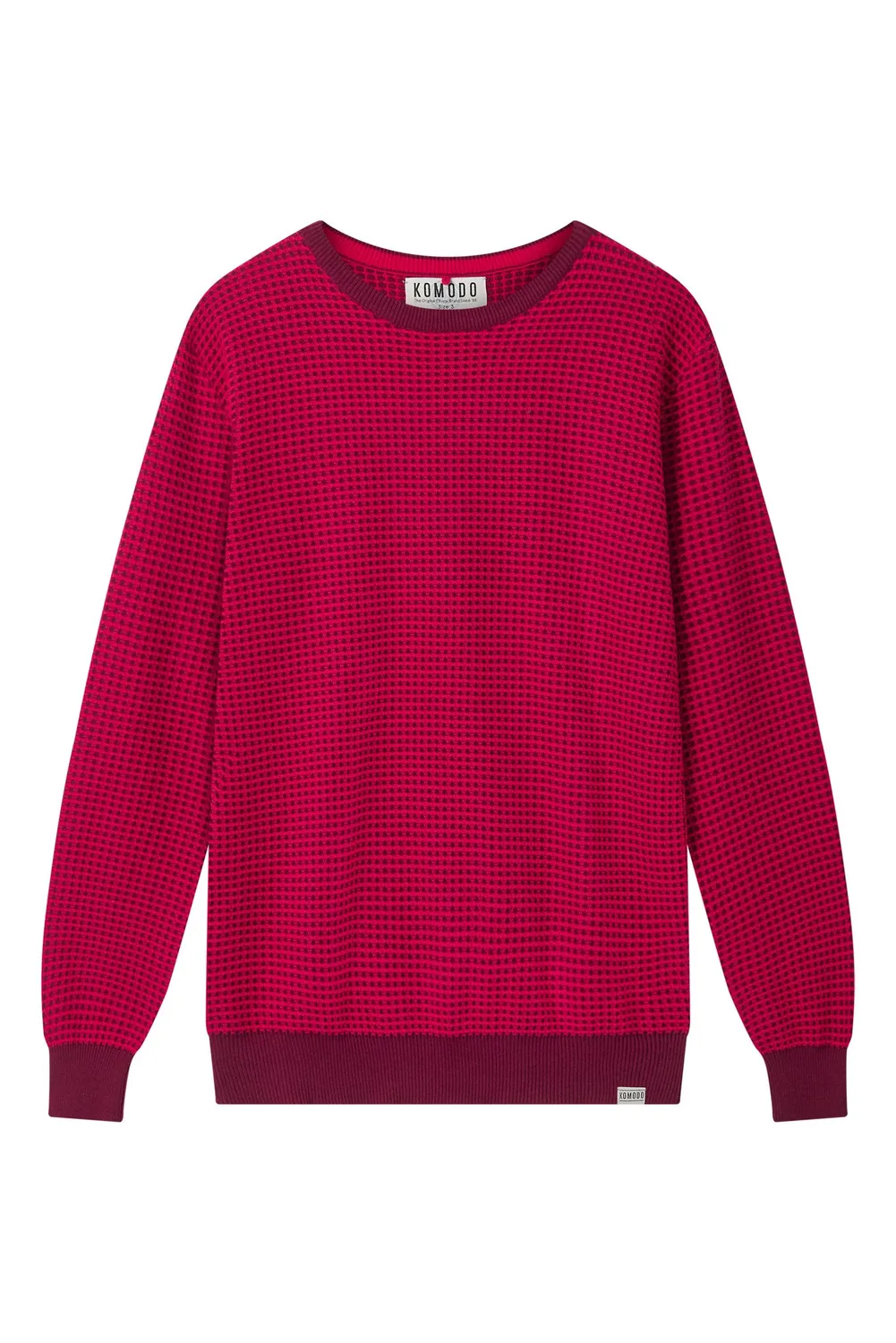 Komodo Hasan Organic Cotton Pullover Weinrot Slim Fit