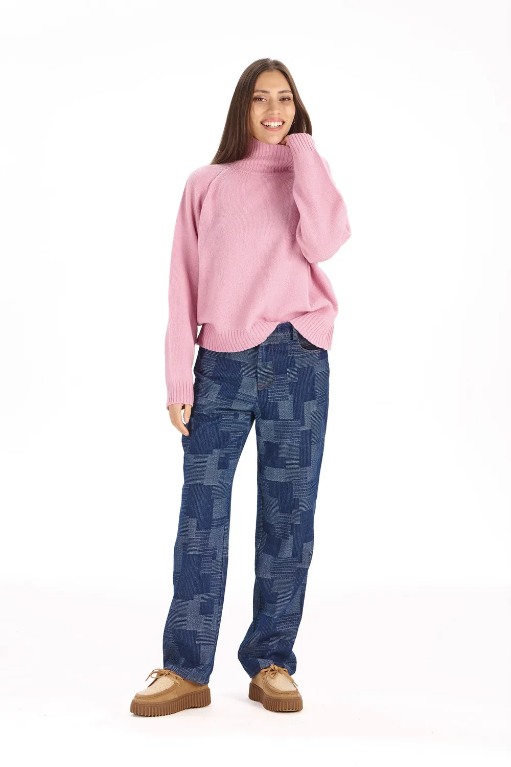 Komodo Millie Pullover Pink Merinowolle Oversize