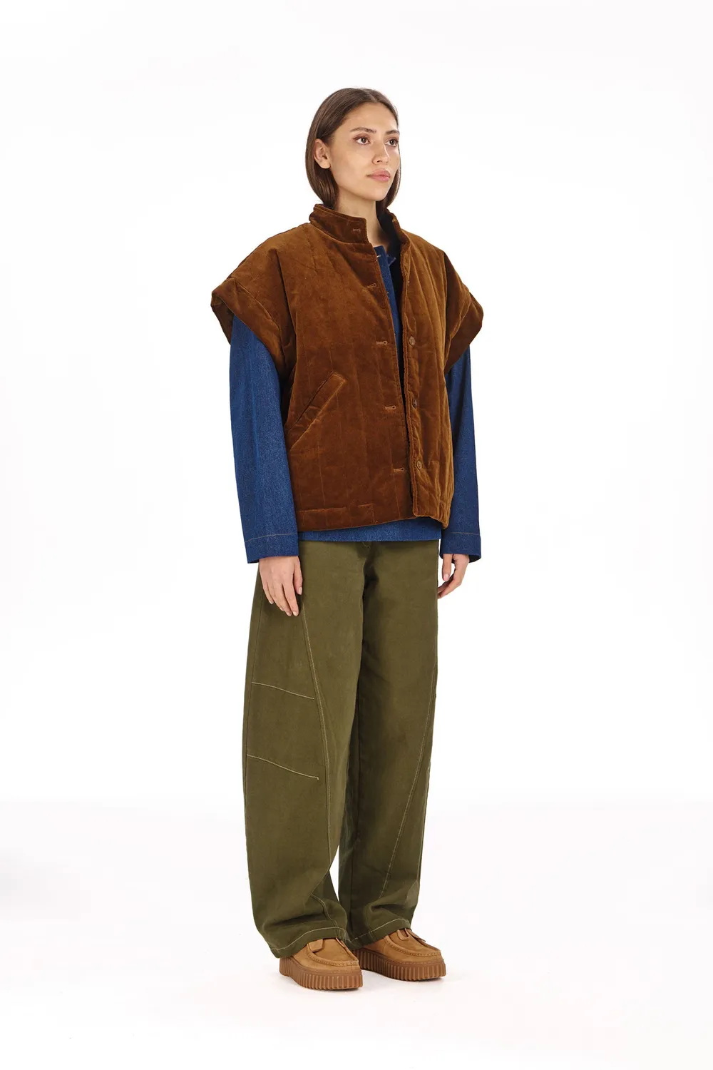 Komodo Daze Weste Chestnut Cord Bio-Baumwolle Damen