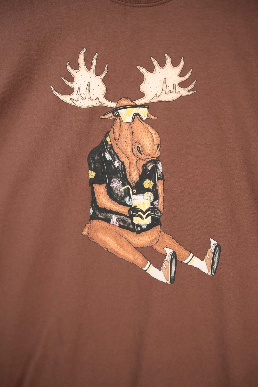LAKOR Booze Moose T-Shirt Chicory Coffee Bio-Baumwolle