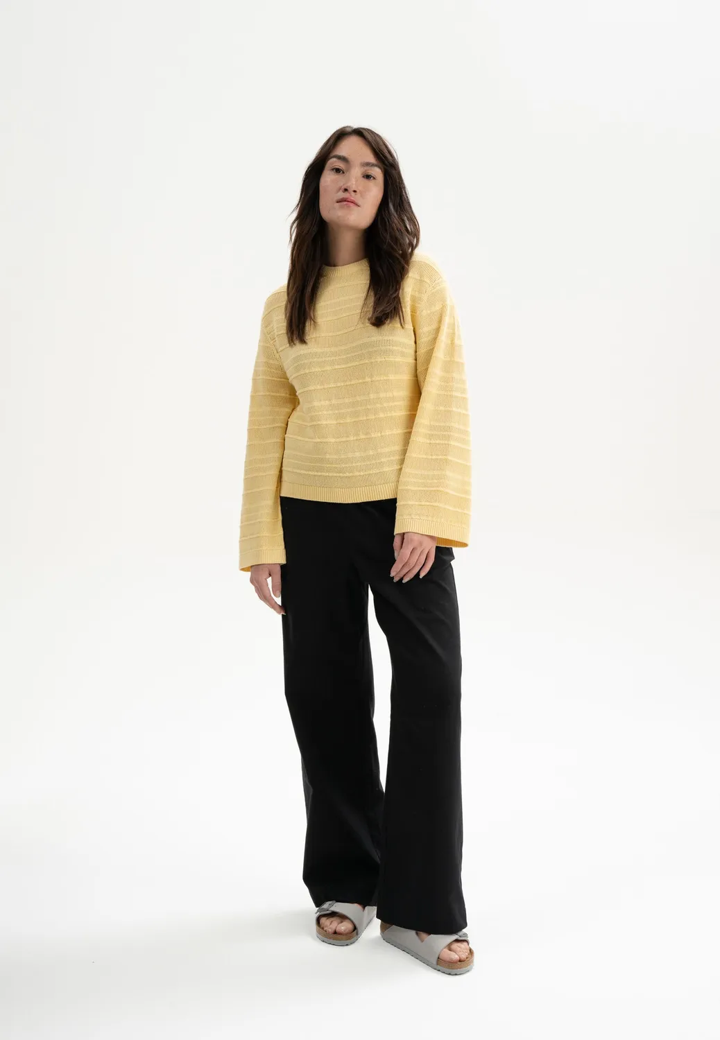 MELA Jalidi Strickpullover Bio-Baumwolle See-through