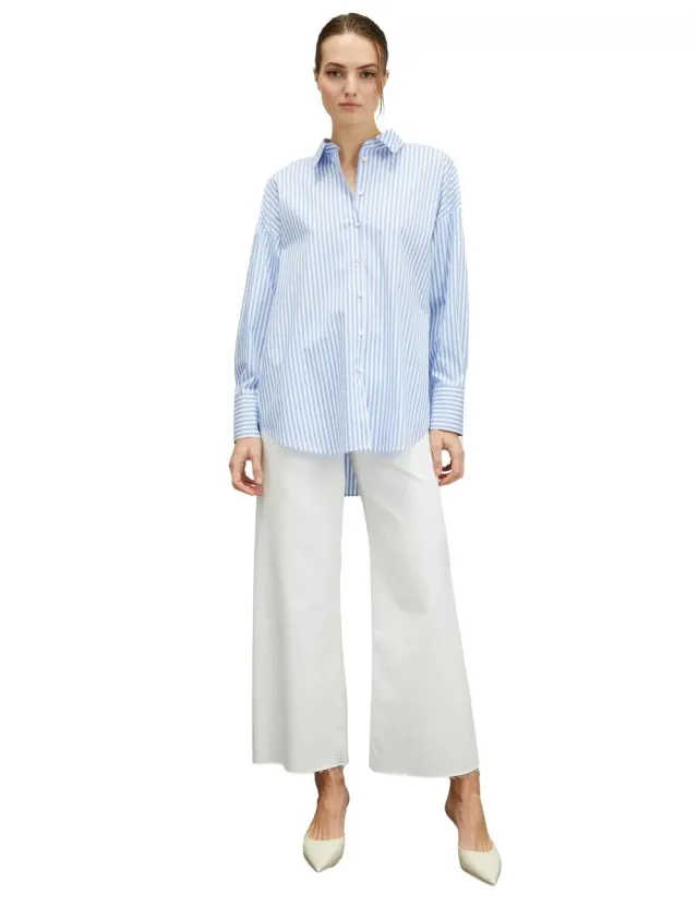 Motivi Spring Summer 24 Oversize-Hemdbluse Bluse gestreift