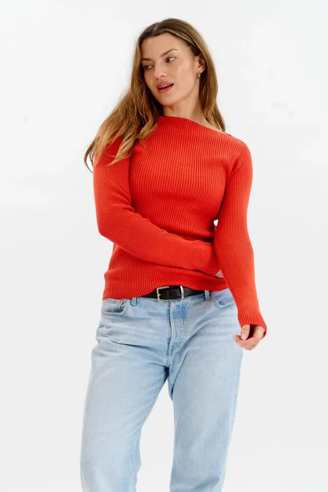 Komodo Wasabi Top Bio-Baumwolle Ripp rot
