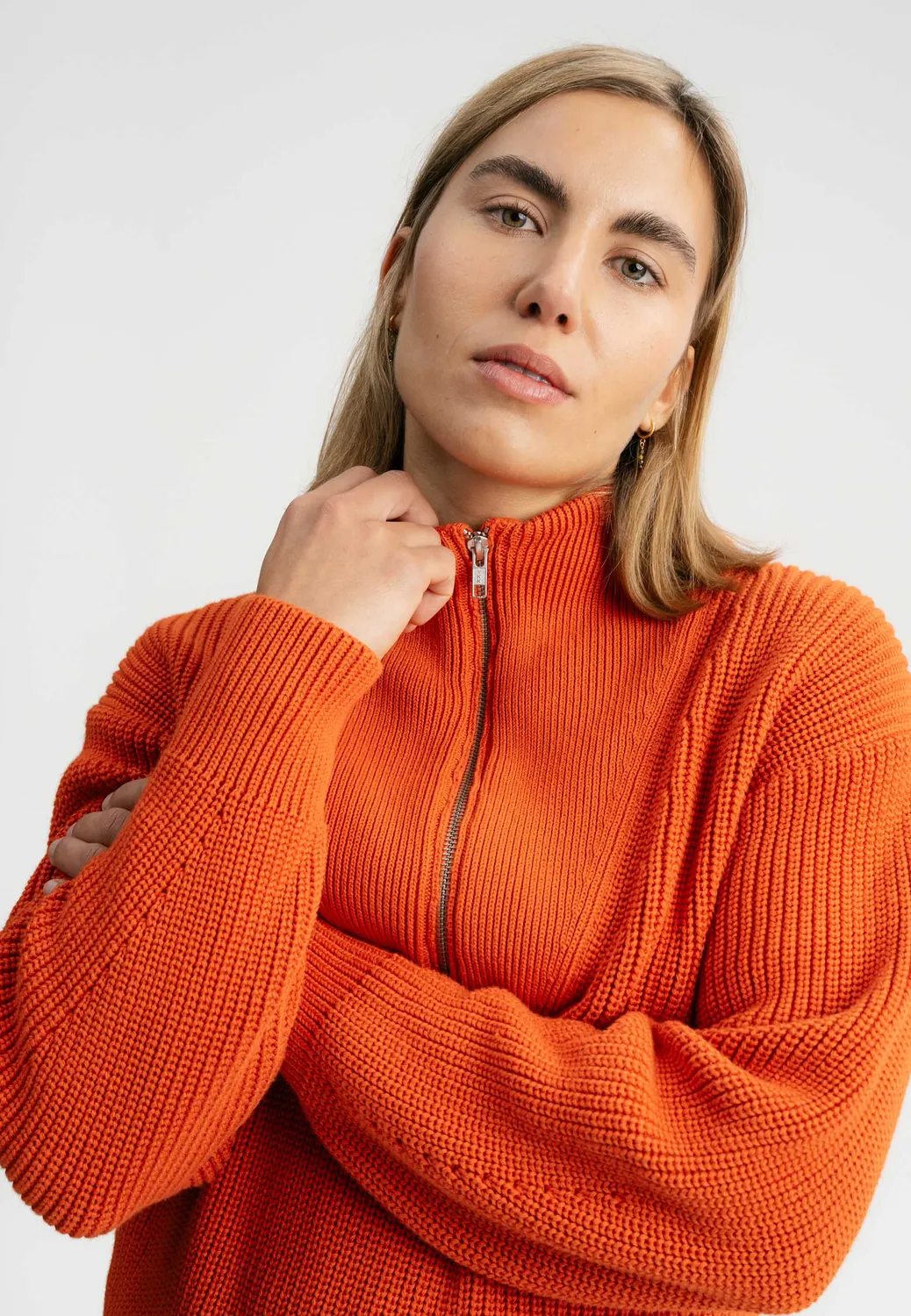 MELA KIMAYA Rippstrick Troyer navy M Baumwolle