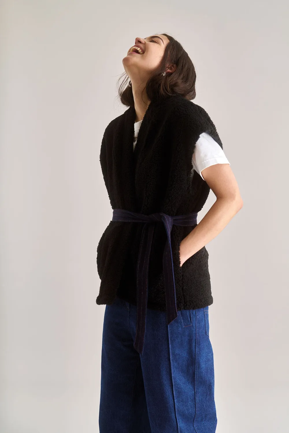 Komodo Georgie Weste Damen Schwarz Recycled Fleece