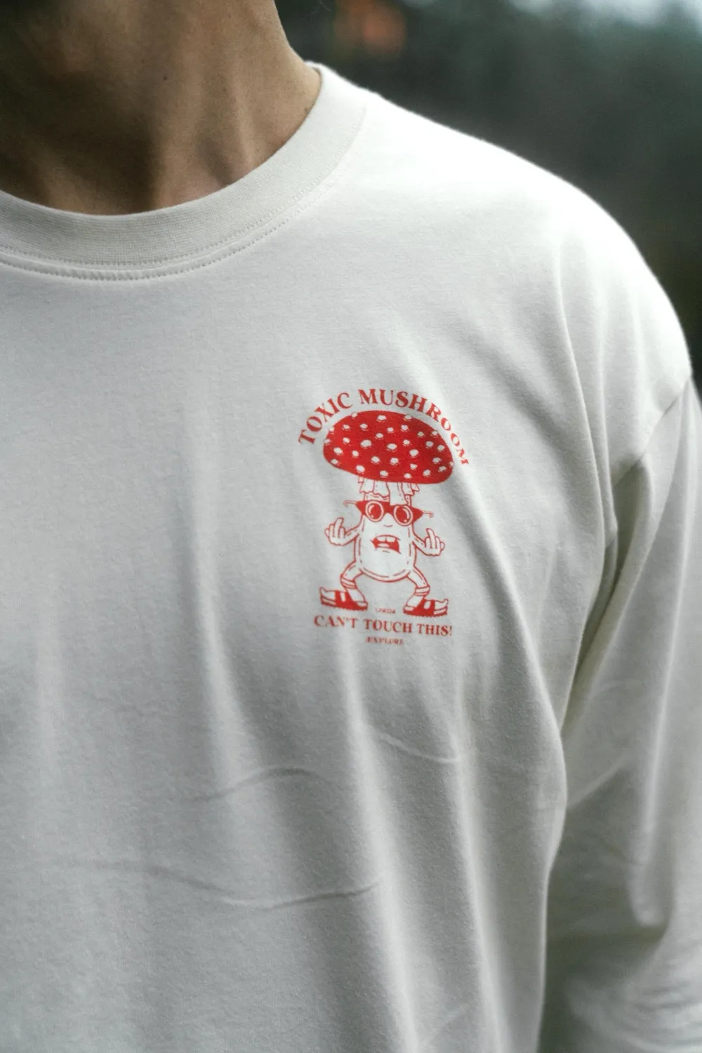 LAKOR Toxic Mushroom Boxfit LS T-Shirt Rainy Day Bio-Baumwolle