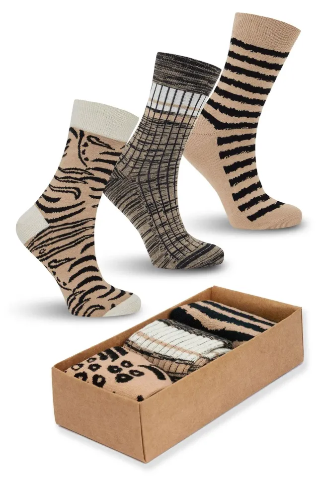 Komodo Stripes Box Assorted Socken 3er-Pack Bio-Baumwolle