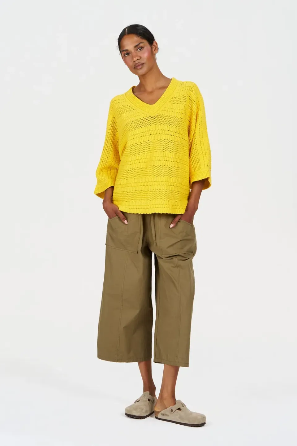 Komodo Cleo Stoffhose Hose Khaki Bio-Baumwolle