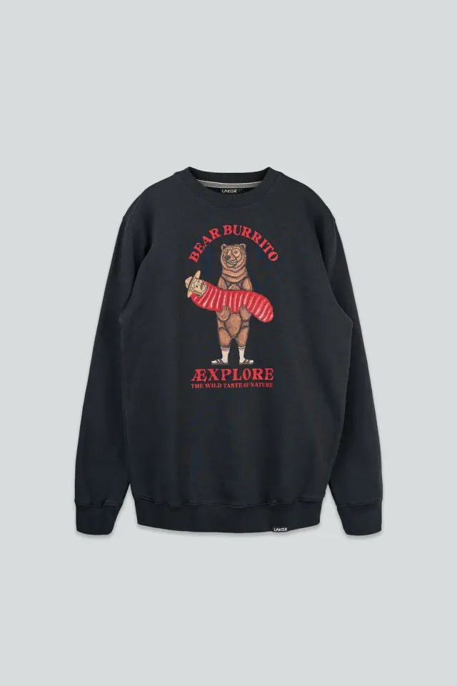 LAKOR Bear Burrito Crewneck Moonless Night Bio-Baumwolle