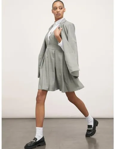 Motivi Karo-Kleid Freizeitkleid mit Kellerfalten
