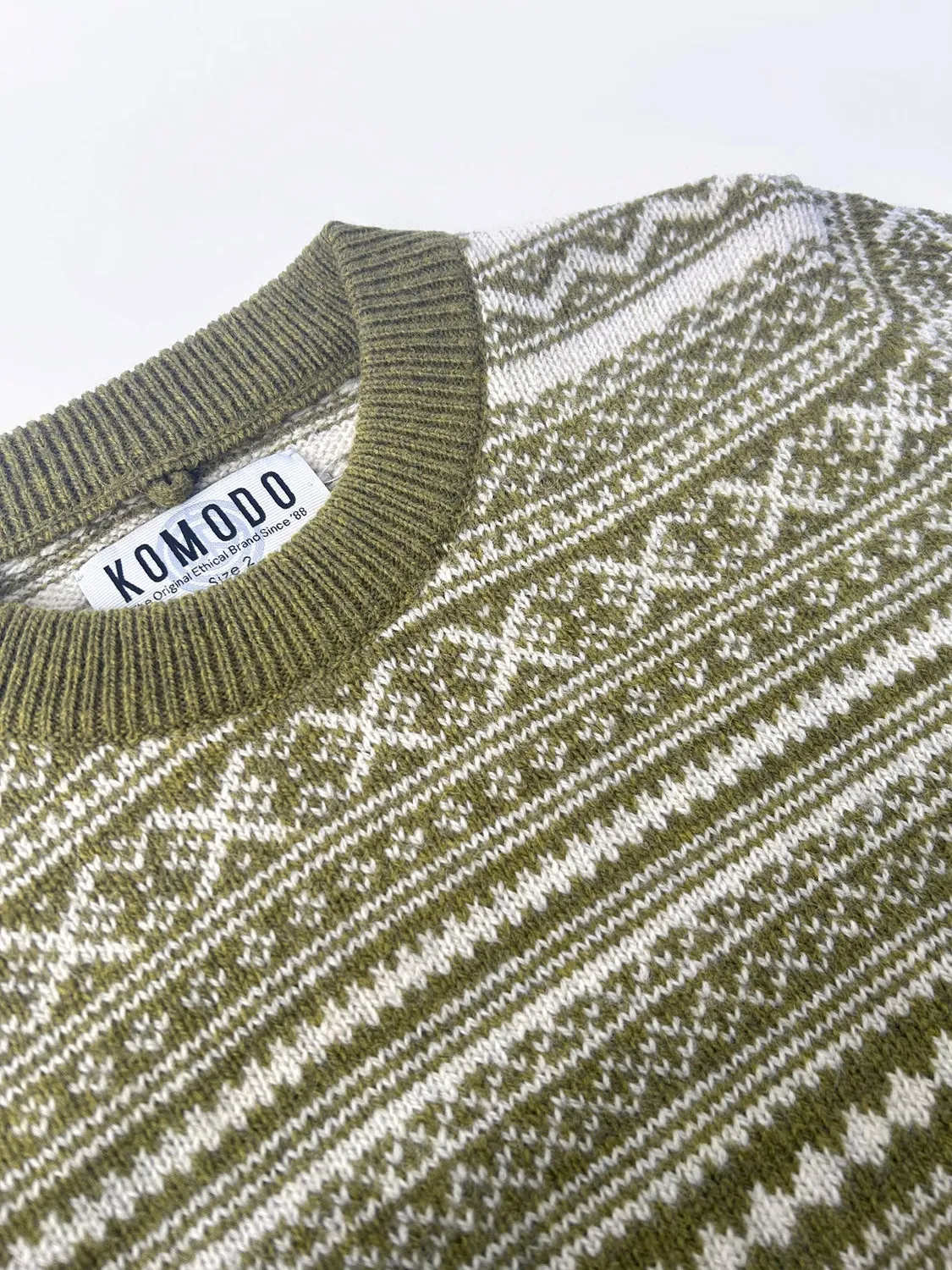 Komodo Tinsel Wollpullover Grün Grobstrick Winter