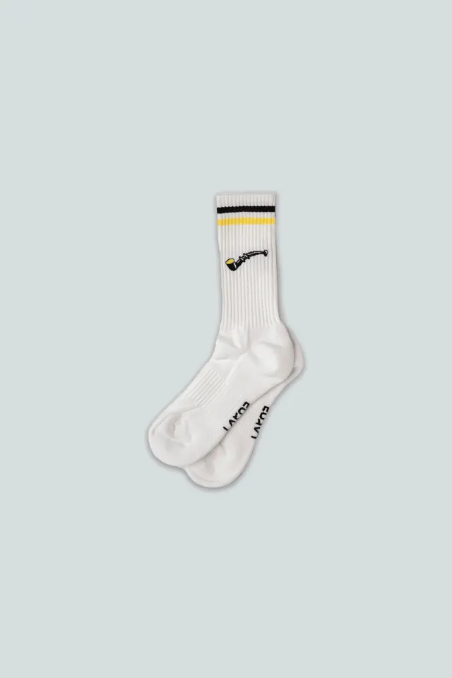 LAKOR Salt Lakridspibe Tennissocken Weiß Bio-Baumwolle