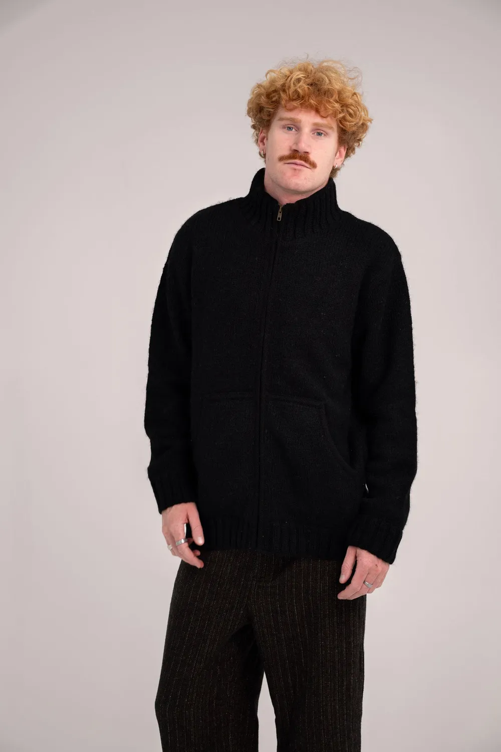 KOMODO BUNJI Wolljacke Herren Schwarz Lambswool