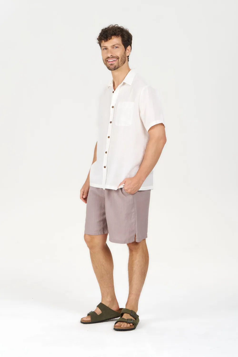 Komodo Jerry Shorts Camel Tencel-Leinen
