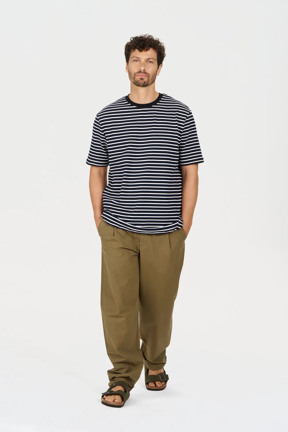 Komodo Claude T-Shirt Navy-Streifen Bio-Baumwolle