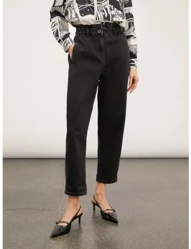 Motivi Baggy-Jeans hohe Taille schwarze Waschung