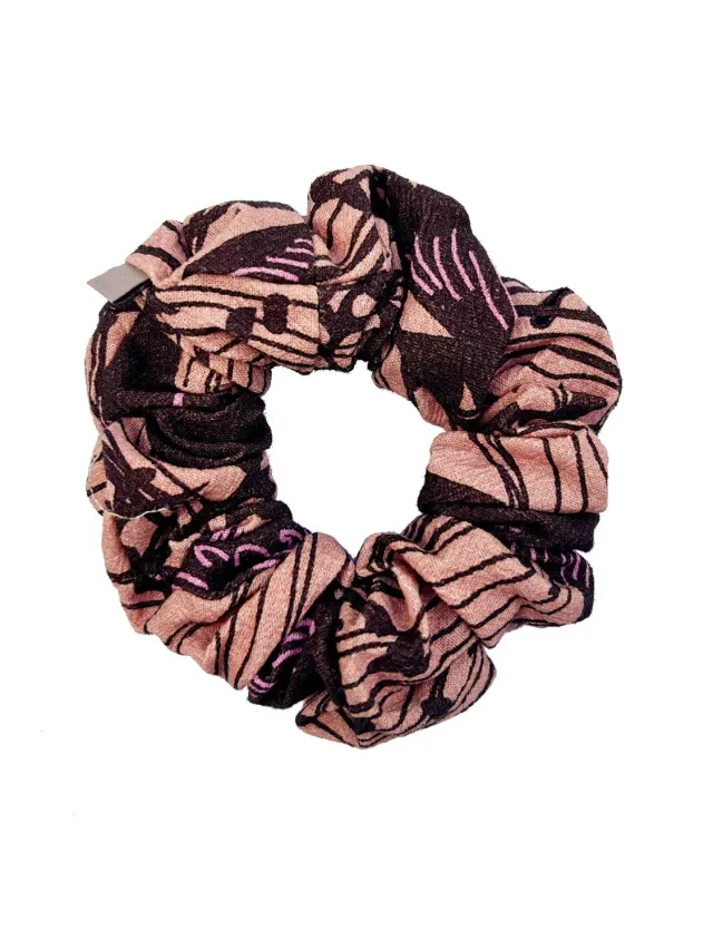 KOMODO SCRUNCHY Haargummi Wave Print Pink Bio