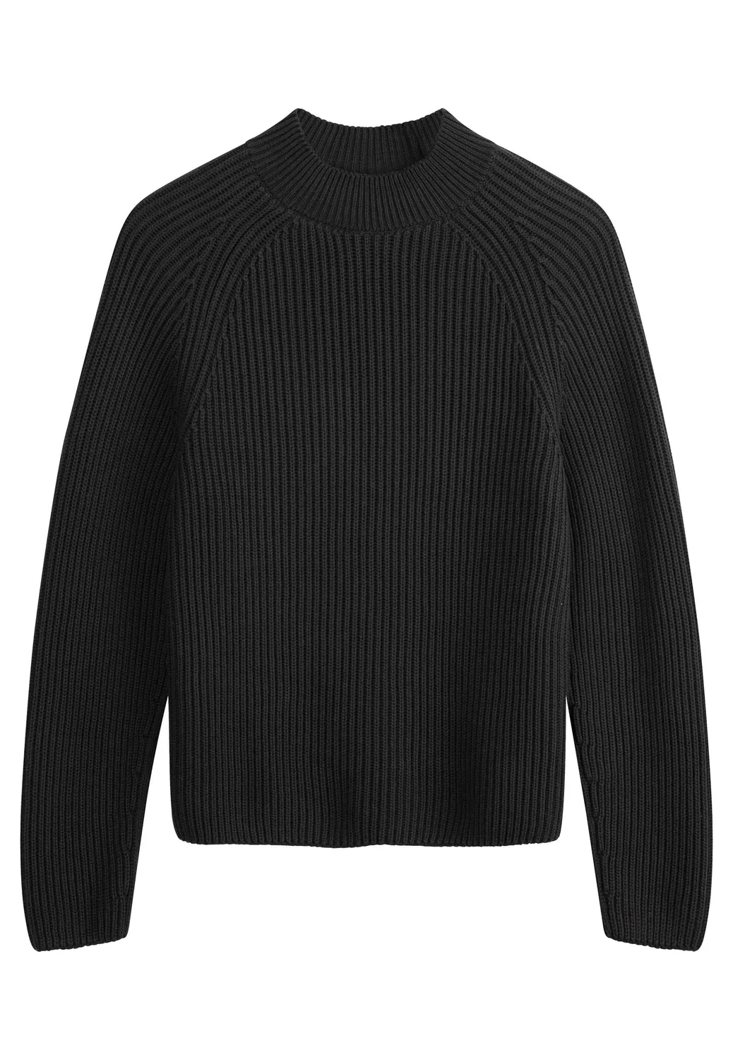 MELA ANALAH Rippstrick Stehkragenpullover navy Bio-Baumwolle