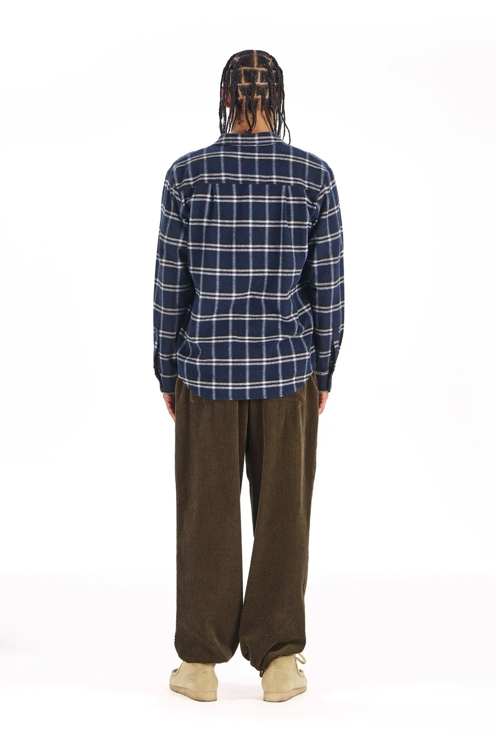 KOMODO SANTI Hemd Navy Check Bio-Flanell relaxed