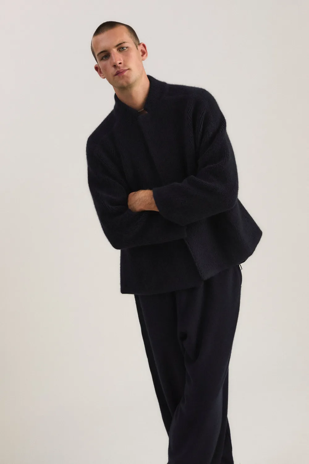 Oyuna Arun Jacke Ocean oversized aus Cashmere