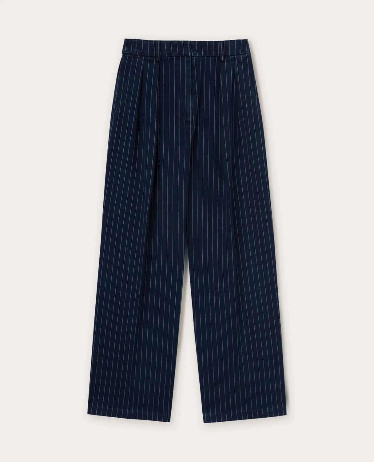Motivi Palazzo Nadelstreifen-Denim Jeans weit gestreift