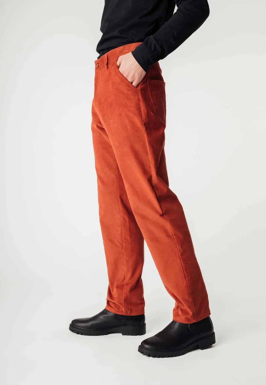 MELA JIVIN Cord Hose walnuss aus Bio-Baumwolle