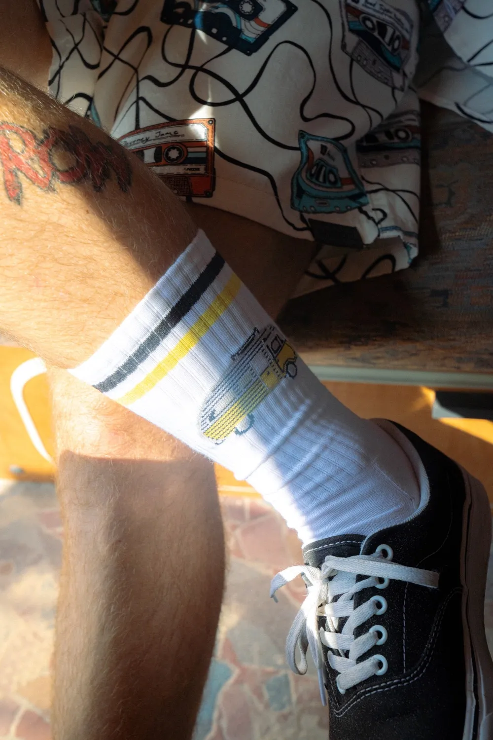 LAKOR Sun Camper Tennissocken Weiß Bio-Baumwolle