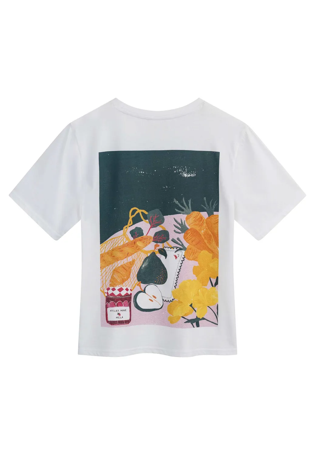 MELA Tanika Artist T-Shirt weiß secret lake aus Jersey