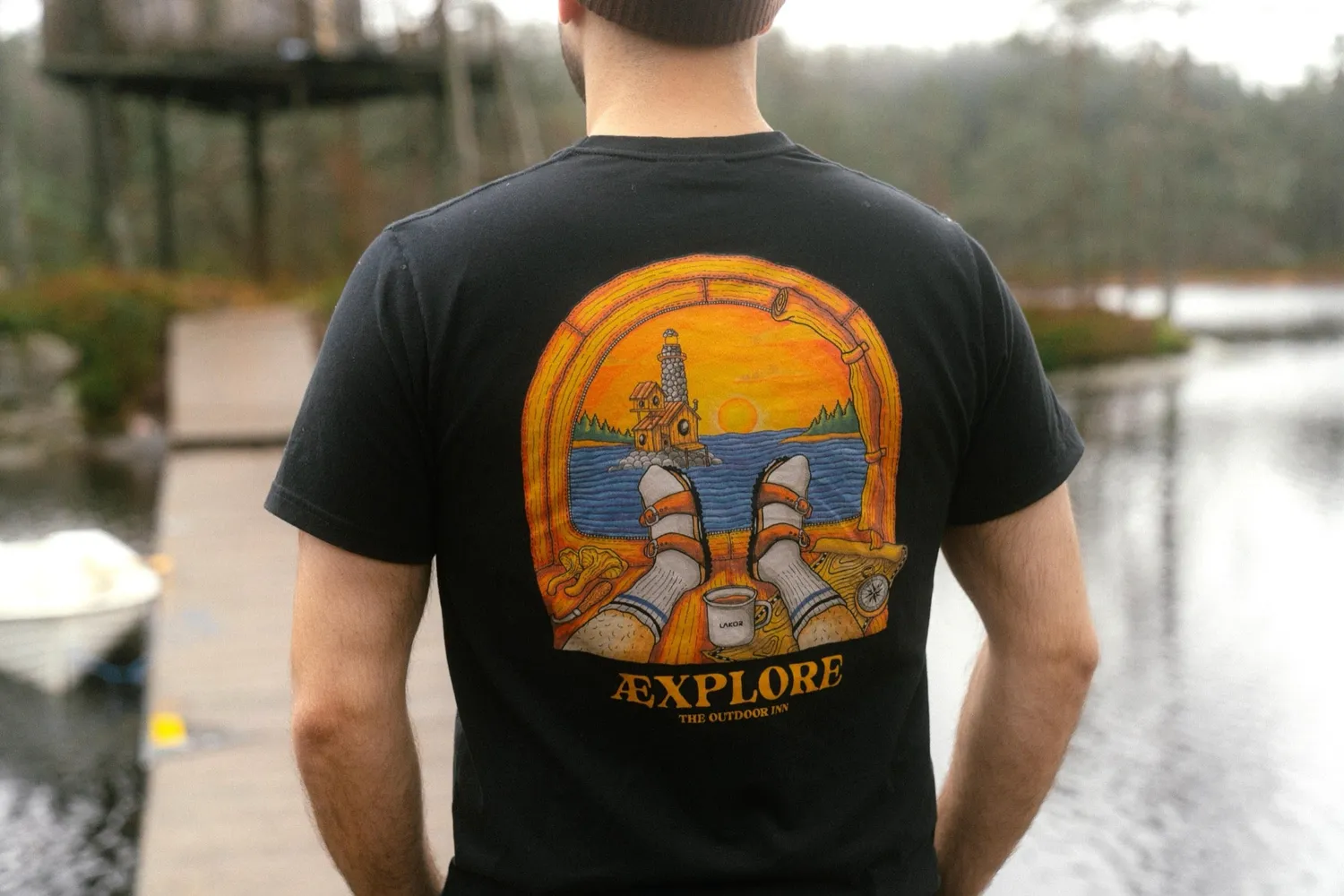 LAKOR Room with a View T-Shirt Moonless Night Baumwolle