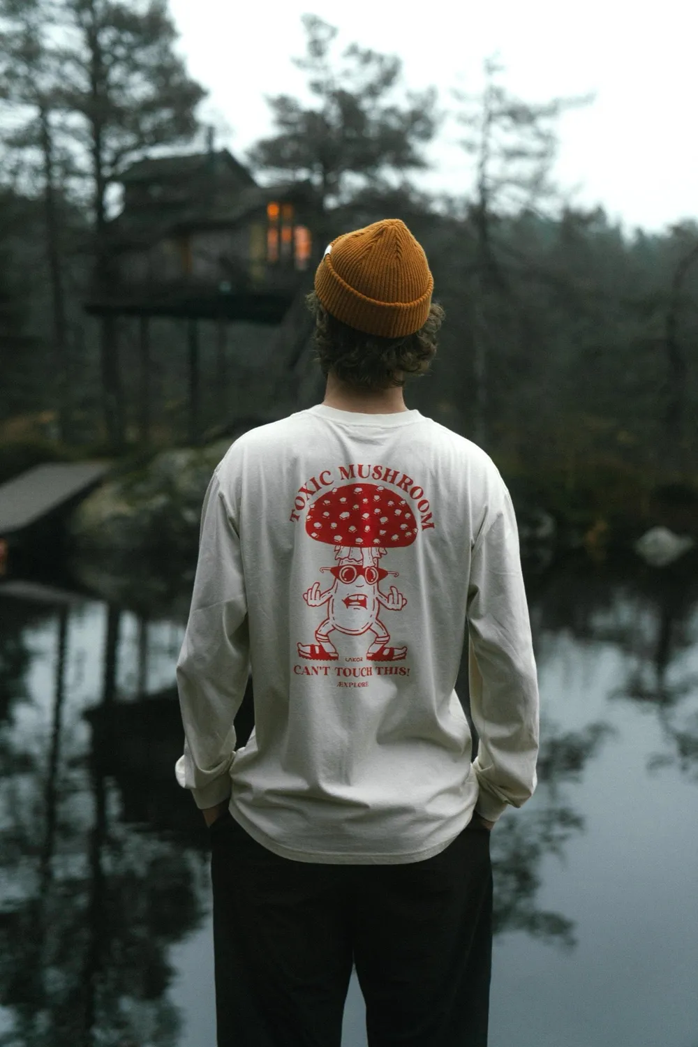 LAKOR Toxic Mushroom Boxfit LS T-Shirt Rainy Day Bio-Baumwolle