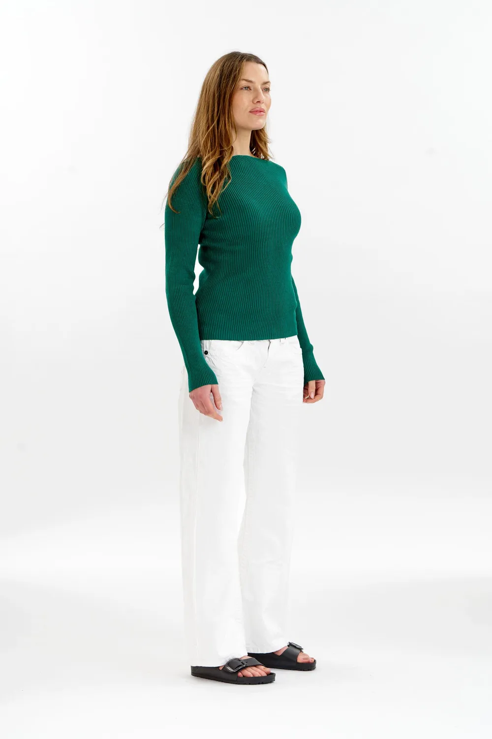Komodo Wasabi Stricktop Grün Bio-Baumwolle Rippstrick