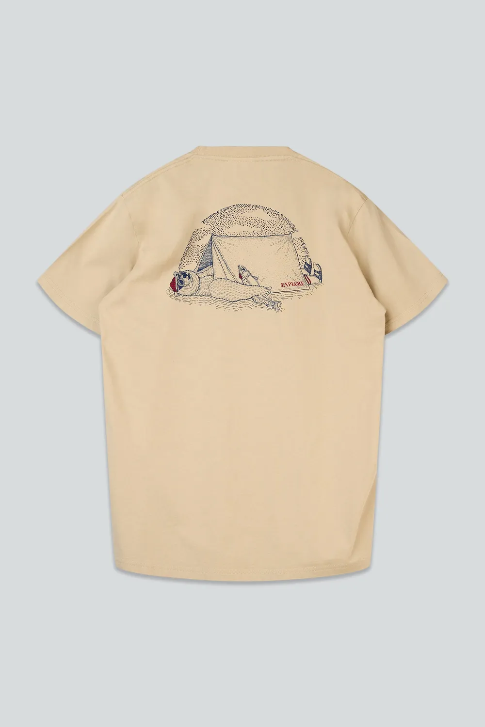 LAKOR Bear Inn T-Shirt White Pepper Bio-Baumwolle