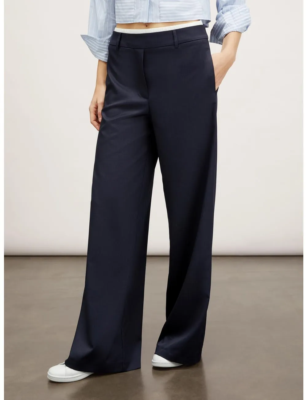 Motivi Spring Summer 24 Palazzo-Hose Canvas Doppelgürtel