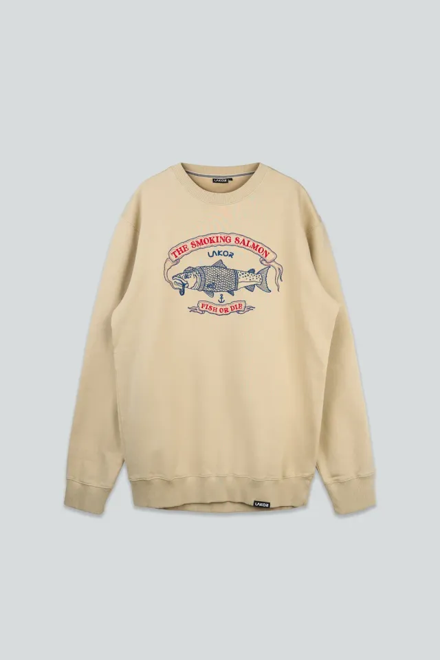 LAKOR The Smoking Salmon Crewneck Sweatshirt White Pepper