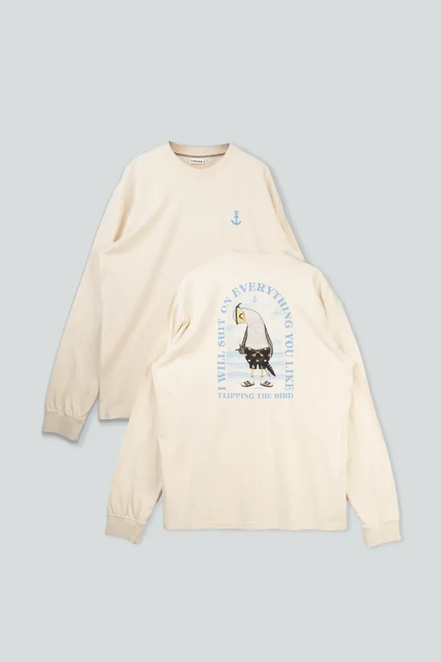 LAKOR Back Flipping Boxfit Langarmshirt Rainy Day