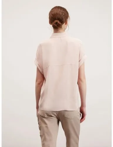 Motivi Hemdbluse Kimonoärmel Viskose-Crêpe weiß