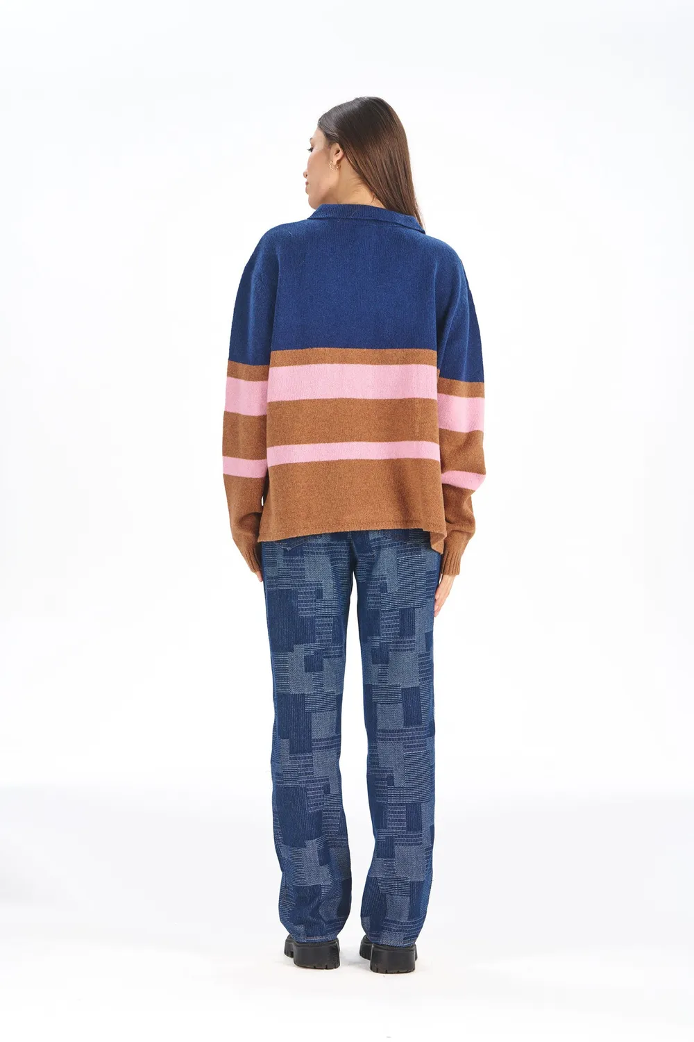 Komodo Camilla Merino Pullover Navy gestreift Merino
