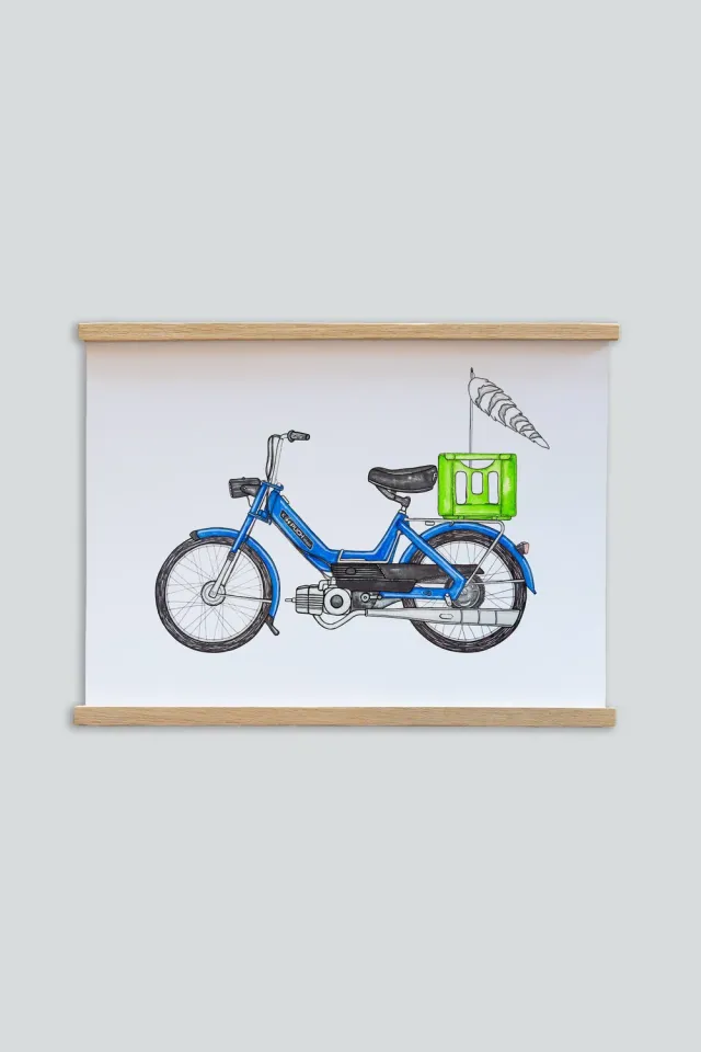 LAKOR Ocean Maxi Poster White blaues Mopedmotiv