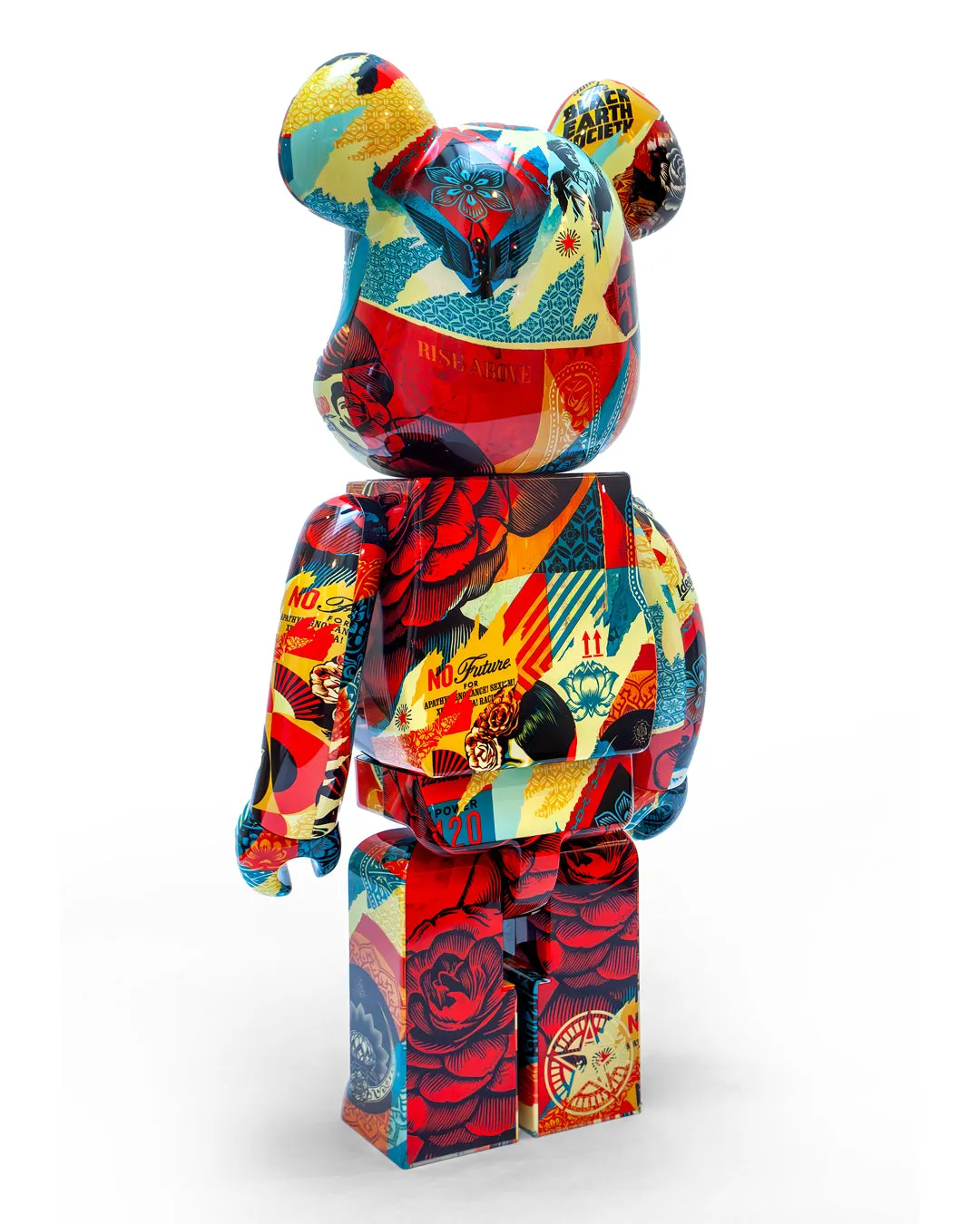 Obey Collage Bearbrick 1000% Vinylfigur signierte Box