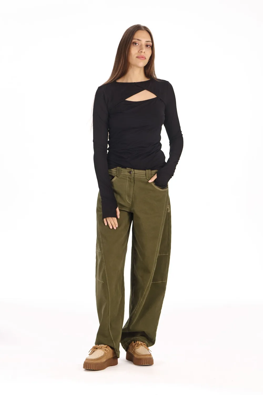 KOMODO CHAI Top Schwarz Modal Stretch