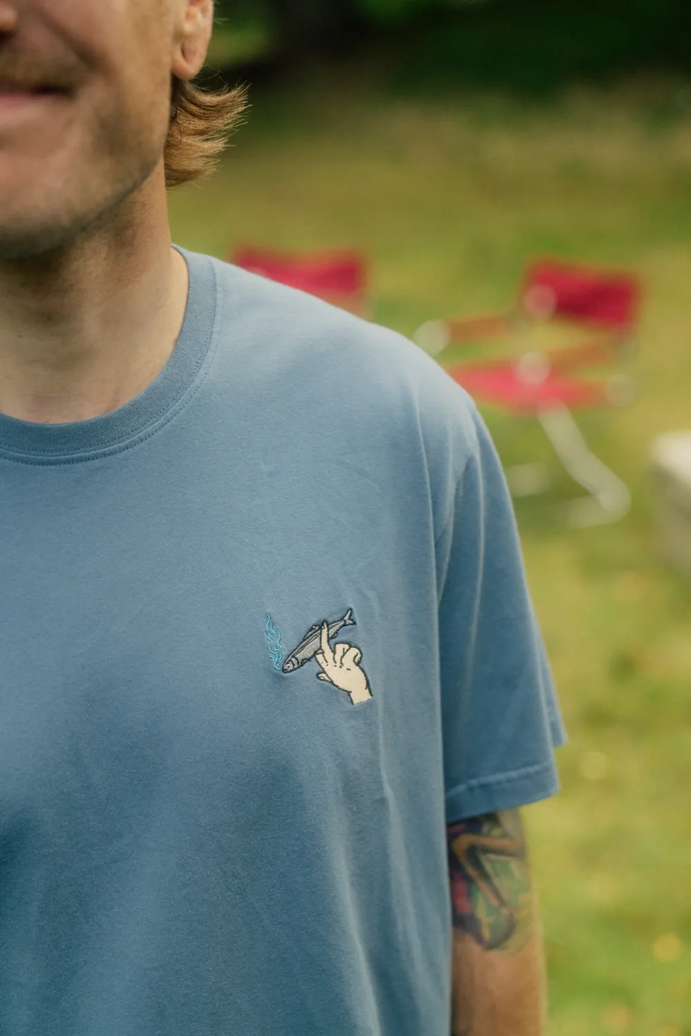 LAKOR Mini Smoking Fish Hand T-Shirt Bering Sea Bio-Baumwolle