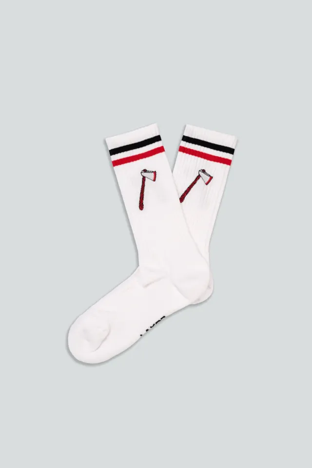 LAKOR Axe Socken White Tennissocken Bio-Baumwolle